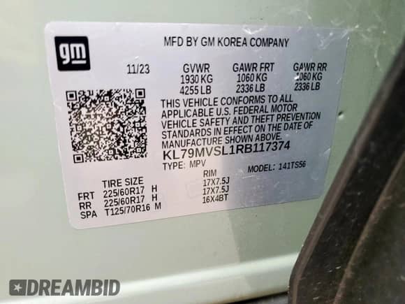 2024 Chevrolet TrailBlazer ACTIV z VIN KL79MVSL1RB117374, wystawiony jako Copart lot #58134635 z przebiegiem 16 358 mil mil oraz Szkoda całkowita • Salvage title. Historia ofert i sprzedaży dostępna na DreamBid. Obrazek 13.