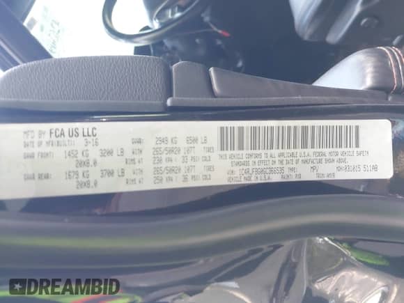 2016 Jeep Grand Cherokee Limited с VIN 1C4RJFBG0GC366535, выставлен на аукционе IAAI как лот 42630911 с пробегом 139 189 миль миль и . История ставок и продаж доступна на DreamBid. Изображение 9.