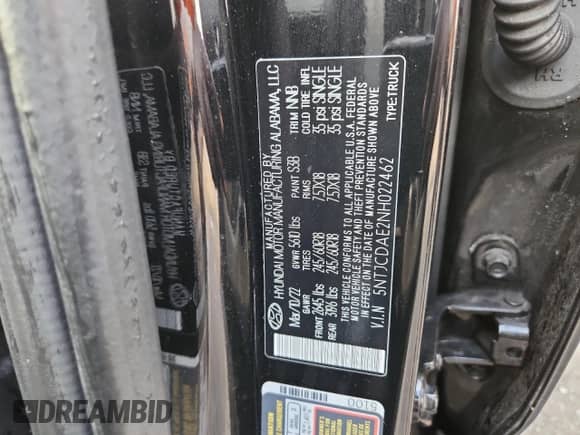 2022 Hyundai Santa Cruz SEL с VIN 5NTJCDAE2NH022462, выставлен на аукционе Copart как лот 70755275 с пробегом 60 643 миль миль и Списание • Salvage title. История ставок и продаж доступна на DreamBid. Изображение 14.