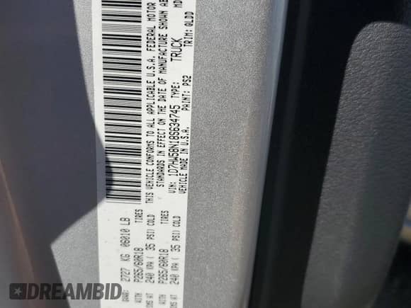 2008 Dodge Dakota Laramie with VIN 1D7HW58N18S634745, listed as a Copart auction lot 84002575 with 69,717 mi miles and Salvage title. Bid and sale history available at DreamBid. Image 12.