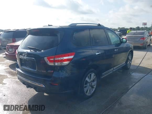 2014 Nissan Pathfinder Platinum Hybrid with VIN 5N1CR2MN1EC662479, listed as a IAAI auction lot 42555716 with 172,643 mi miles and . Bid and sale history available at DreamBid. Image 4.