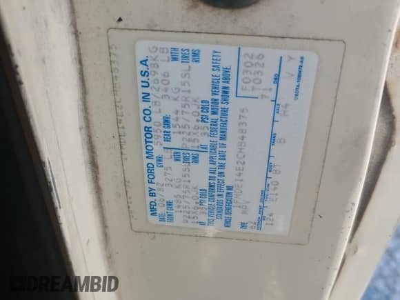 1982 Ford Econoline Cargo with VIN 1FMDE14E2CHB48375, listed as a Copart auction lot 86824645 with 30,399 mi miles and Clean title. Bid and sale history available at DreamBid. Image 13.