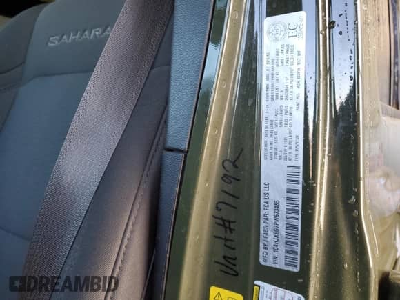 2023 Jeep Wrangler Sahara Altitude with VIN 1C4HJXEG7PW673485, listed as a Copart auction lot 41651795 with Not provided miles and Clean title. Bid and sale history available at DreamBid. Image 14.