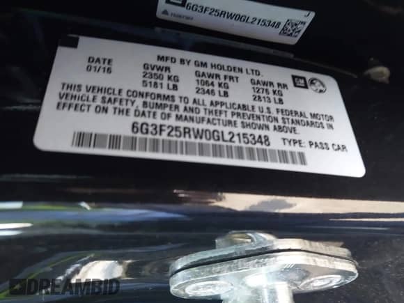 2016 Chevrolet SS с VIN 6G3F25RW0GL215348, выставлен на аукционе IAAI как лот 43151130 с пробегом 32 952 миль миль и . История ставок и продаж доступна на DreamBid. Изображение 9.