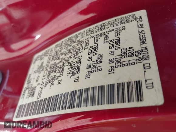 2002 Nissan Frontier XE with VIN 1N6DD26S92C314755, listed as a IAAI auction lot 42547235 with 207,654 mi miles and . Bid and sale history available at DreamBid. Image 9.