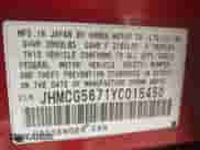 2000 Honda Accord SE with VIN JHMCG5671YC015450, listed as a IAAI auction lot 43412014 with 228,259 mi miles and . Bid and sale history available at DreamBid. Image 9.