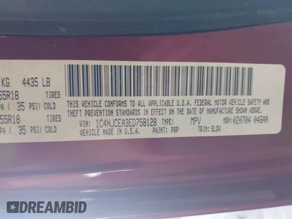 2014 Jeep Compass Latitude с VIN 1C4NJCEA3ED758128, выставлен на аукционе IAAI как лот 42999716 с пробегом 109 779 миль миль и . История ставок и продаж доступна на DreamBid. Изображение 9.