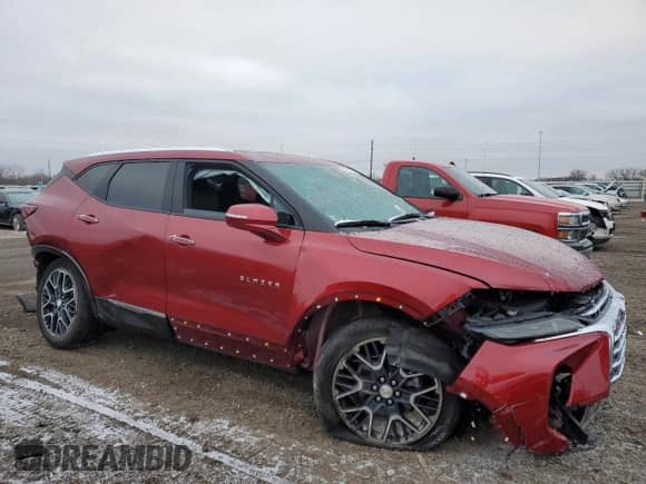 2023 Chevrolet Blazer Premier с VIN 3GNKBLRS6PS189675, выставлен на аукционе Copart как лот 85261734 с пробегом 15 743 миль миль и Списание • Salvage title. История ставок и продаж доступна на DreamBid. Изображение 4.