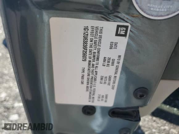 2006 Chevrolet Malibu Maxx LTZ с VIN 1G1ZU63836F256079, выставлен на аукционе Copart как лот 64890195 с пробегом 104 928 миль миль и Списание • Salvage title. История ставок и продаж доступна на DreamBid. Изображение 13.
