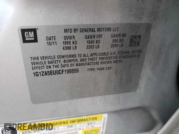 2012 Chevrolet Malibu 1FL с VIN 1G1ZA5EU0CF198859, выставлен на аукционе Copart как лот 90983745 с пробегом 126 631 миль миль и Списание • Salvage title. История ставок и продаж доступна на DreamBid. Изображение 12.