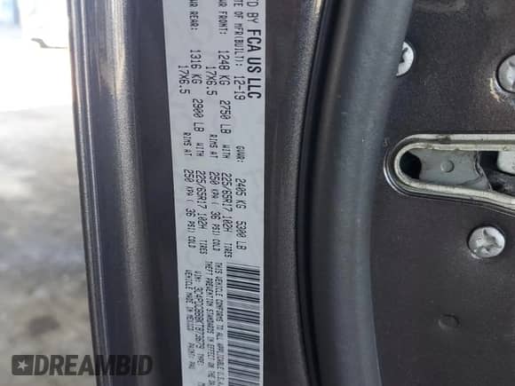 2019 Dodge Journey SE with VIN 3C4PDCBB8KT873679, listed as a Copart auction lot 81770055 with 80,129 mi miles and Salvage title. Bid and sale history available at DreamBid. Image 13.