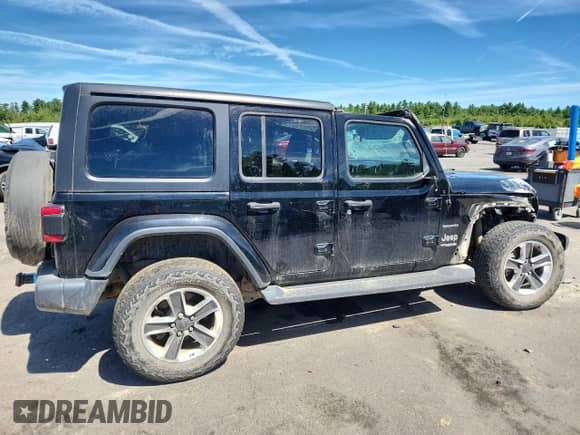 2021 Jeep Wrangler Unlimited Sahara with VIN 1C4HJXEGXMW526993, listed as a Copart auction lot 68328985 with 20,369 mi miles and Salvage title. Bid and sale history available at DreamBid. Image 3.