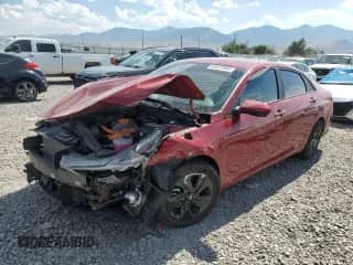 2021 Hyundai Elantra Blue z VIN KMHLM4AJ4MU007284, wystawiony jako Copart lot #63527505 z przebiegiem 92 343 mil mil oraz Szkoda całkowita • Salvage title. Historia ofert i sprzedaży dostępna na DreamBid. Obrazek 1.