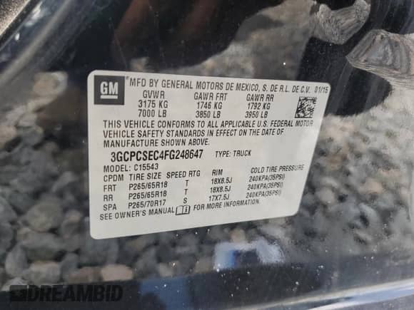 2015 Chevrolet Silverado 1500 LTZ z VIN 3GCPCSEC4FG248647, wystawiony jako Copart lot #80065155 z przebiegiem 184 968 mil mil oraz Szkoda całkowita • Salvage title. Historia ofert i sprzedaży dostępna na DreamBid. Obrazek 12.