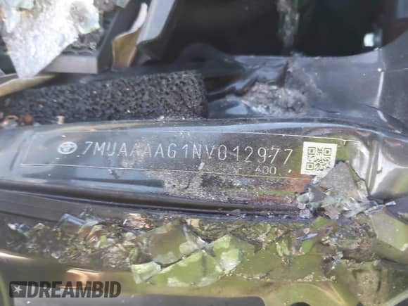 2022 Toyota Corolla Cross L with VIN 7MUAAAAG1NV012977, listed as a IAAI auction lot 42908586 with Not provided miles and . Bid and sale history available at DreamBid. Image 9.