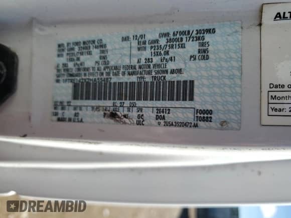 2002 Ford Econoline Cargo with VIN 1FTRE142X2HA55487, listed as a Copart auction lot 52957645 with 270,731 mi miles and Clean title. Bid and sale history available at DreamBid. Image 13.