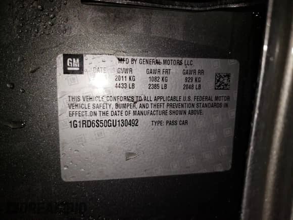 2016 Chevrolet Volt Premier с VIN 1G1RD6S50GU130492, выставлен на аукционе Copart как лот 42591703 с пробегом 109 257 миль миль и . История ставок и продаж доступна на DreamBid. Изображение 13.