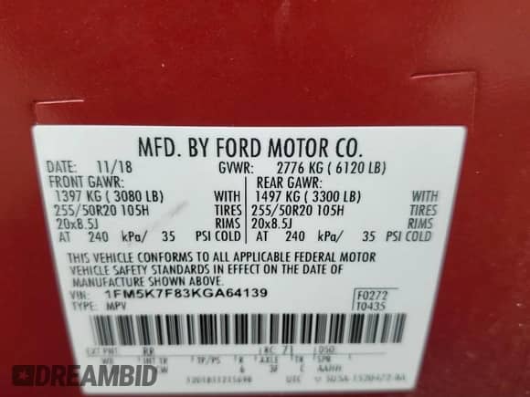 2019 Ford Explorer Limited z VIN 1FM5K7F83KGA64139, wystawiony jako Copart lot #85707055 z przebiegiem 76 221 mil mil oraz Czysty tytuł • Clean title. Historia ofert i sprzedaży dostępna na DreamBid. Obrazek 13.