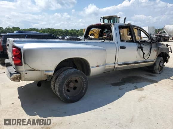 2007 Dodge 3500 SLT with VIN 3D7MX48C27G709950, listed as a Copart auction lot 66548895 with Not provided miles and Salvage title. Bid and sale history available at DreamBid. Image 3.