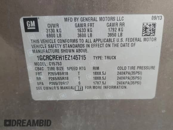 2014 Chevrolet Silverado 1500 LT с VIN 1GCRCREH1EZ145715, выставлен на аукционе Copart как лот 82517325 с пробегом 245 253 миль миль и Списание • Salvage title. История ставок и продаж доступна на DreamBid. Изображение 12.