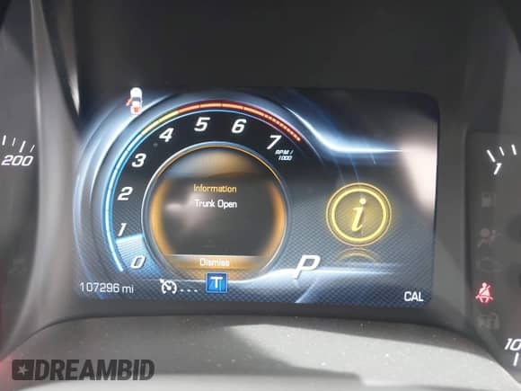 2017 Chevrolet Corvette 3LT with VIN 1G1YF2D75H5107508, listed as a IAAI auction lot 41841970 with 107,296 mi miles and . Bid and sale history available at DreamBid. Image 7.