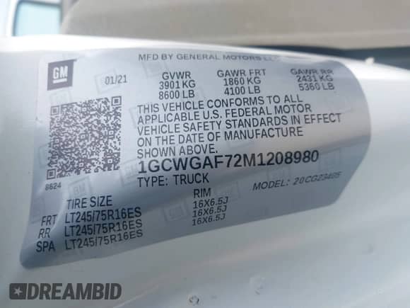 2021 Chevrolet Express Cargo с VIN 1GCWGAF72M1208980, выставлен на аукционе IAAI как лот 42171829 с пробегом 40 296 миль миль и . История ставок и продаж доступна на DreamBid. Изображение 9.