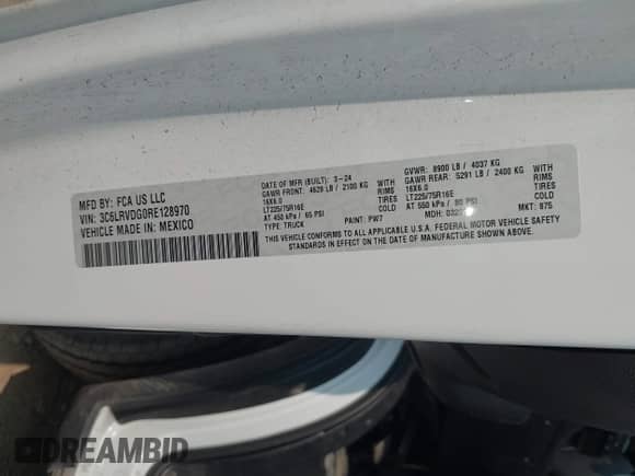 2024 Ram ProMaster Cargo Tradesman с VIN 3C6LRVDG0RE128970, выставлен на аукционе IAAI как лот 42395320 с пробегом 24 205 миль миль и . История ставок и продаж доступна на DreamBid. Изображение 9.