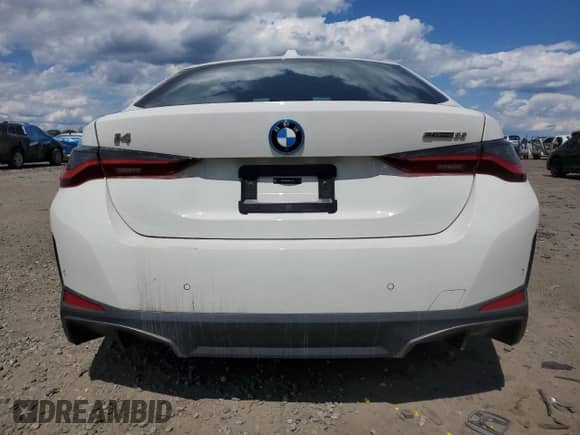 2024 BMW i4 eDrive35 with VIN WBY43AW03RFR59830, listed as a Copart auction lot 70283535 with 23,026 mi miles and Salvage title. Bid and sale history available at DreamBid. Image 6.