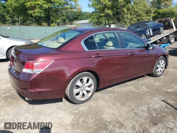 2009 Honda Accord EX-L with VIN 1HGCP26859A090451, listed as a Copart auction lot 81577385 with 121,433 mi miles and Salvage title. Bid and sale history available at DreamBid. Image 3.