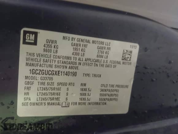 2014 Chevrolet Express Cargo with VIN 1GCZGUCGXE1140190, listed as a IAAI auction lot 43436110 with 264,382 mi miles and . Bid and sale history available at DreamBid. Image 9.