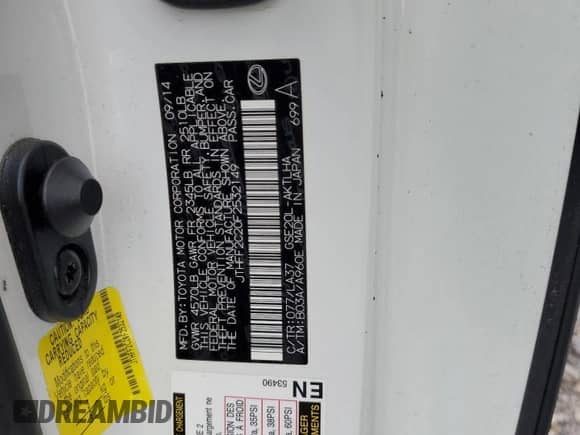 2015 Lexus IS 250 C with VIN JTHFF2C20F2532149, listed as a Copart auction lot 55528065 with 37,429 mi miles and Salvage title. Bid and sale history available at DreamBid. Image 12.