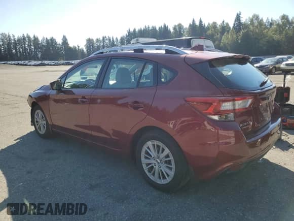 2017 Subaru Impreza Premium z VIN 4S3GTAD69H3705948, wystawiony jako Copart lot #80708755 z przebiegiem 40 496 mil mil oraz Szkoda całkowita • Salvage title. Historia ofert i sprzedaży dostępna na DreamBid. Obrazek 2.