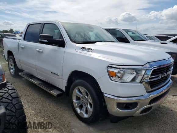 2021 Ram 1500 Big Horn with VIN 1C6RREFG5MN814952, listed as a Copart auction lot 74951324 with 32,970 mi miles and Non repairable. Bid and sale history available at DreamBid. Image 4.