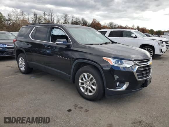 2021 Chevrolet Traverse LT Cloth with VIN 1GNEVGKW7MJ120483, listed as a Copart auction lot 90722405 with 50,190 mi miles and Salvage title. Bid and sale history available at DreamBid. Image 4.