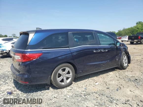 2019 Honda Odyssey EX-L with VIN 5FNRL6H75KB082640, listed as a Copart auction lot 81135595 with 51,448 mi miles and Non repairable. Bid and sale history available at DreamBid. Image 3.