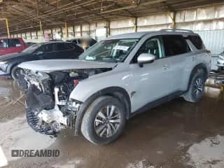 2025 Nissan Pathfinder SL with VIN 5N1DR3CA7SC225669, listed as a Copart auction lot 86190185 with 14,983 mi miles and Salvage title. Bid and sale history available at DreamBid. Image 1.