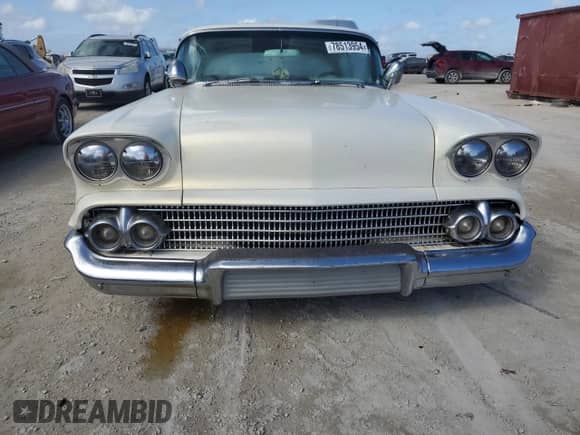 1958 Chevrolet Impala z VIN F58B187676, wystawiony jako Copart lot #78513954 z przebiegiem 15 986 mil mil oraz Szkoda całkowita • Salvage title. Historia ofert i sprzedaży dostępna na DreamBid. Obrazek 5.
