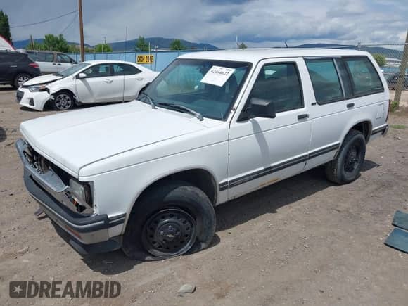 1993 Chevrolet Blazer z VIN 1GNDT13W0P2159153, wystawiony jako IAAI lot #42414622 z przebiegiem 224 752 mil mil oraz . Historia ofert i sprzedaży dostępna na DreamBid. Obrazek 2.