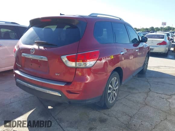2014 Nissan Pathfinder S z VIN 5N1AR2MN8EC730140, wystawiony jako IAAI lot #42242155 z przebiegiem 167 181 mil mil oraz . Historia ofert i sprzedaży dostępna na DreamBid. Obrazek 4.