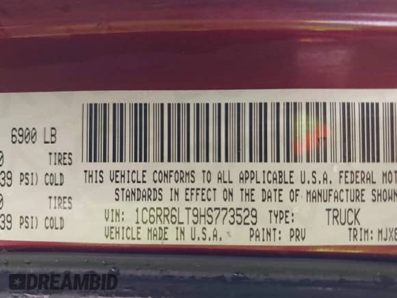 2017 Ram 1500 Big Horn z VIN 1C6RR6LT9HS773529, wystawiony jako IAAI lot #42614967 z przebiegiem 157 572 mil mil oraz . Historia ofert i sprzedaży dostępna na DreamBid. Obrazek 9.