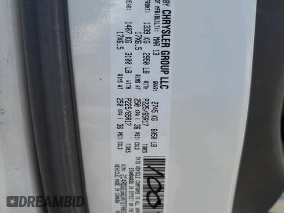 2013 Dodge Grand Caravan R/T с VIN 2C4RDGEG6DR727083, выставлен на аукционе Copart как лот 68708105 с пробегом 82 237 миль миль и Списание • Salvage title. История ставок и продаж доступна на DreamBid. Изображение 13.