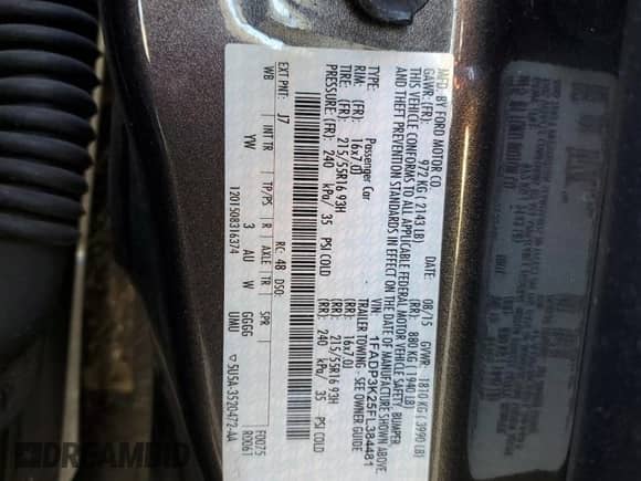 2015 Ford Focus SE с VIN 1FADP3K25FL384481, выставлен на аукционе Copart как лот 85929125 с пробегом 103 082 миль миль и Чистый • Clean title. История ставок и продаж доступна на DreamBid. Изображение 12.