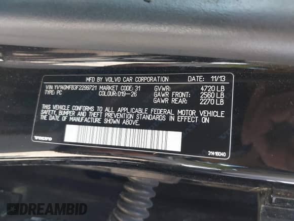 2015 Volvo S60 T5 Drive-E Premier with VIN YV140MFB3F2299721, listed as a IAAI auction lot 42013732 with 82,407 mi miles and . Bid and sale history available at DreamBid. Image 9.
