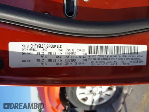 2014 Dodge Journey American Value with VIN 3C4PDCAB5ET132783, listed as a IAAI auction lot 42952190 with 108,309 mi miles and . Bid and sale history available at DreamBid. Image 9.