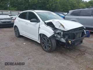 2022 Hyundai Kona N Line with VIN KM8K33A38NU786359, listed as a IAAI auction lot 42970788 with 90,025 mi miles and . Bid and sale history available at DreamBid. Image 1.