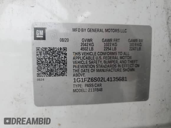 2020 Chevrolet Bolt EV Premier z VIN 1G1FZ6S02L4135681, wystawiony jako Copart lot #67082623 z przebiegiem 23 515 mil mil oraz . Historia ofert i sprzedaży dostępna na DreamBid. Obrazek 12.