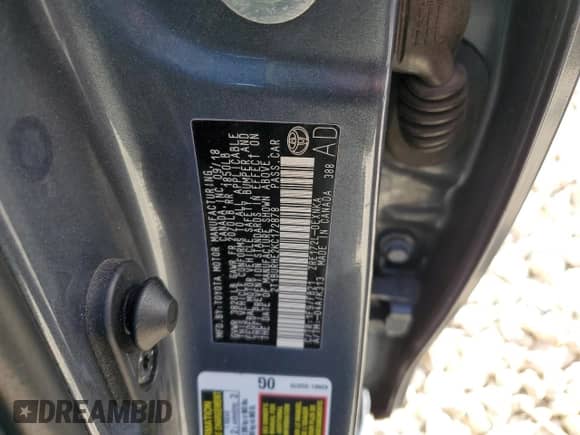 2019 Toyota Corolla LE с VIN 2T1BURHE2KC172878, выставлен на аукционе Copart как лот 86852855 с пробегом 118 270 миль миль и На запчасти • Non repairable. История ставок и продаж доступна на DreamBid. Изображение 13.