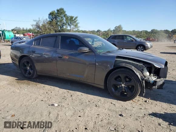 2014 Dodge Charger SXT with VIN 2C3CDXHGXEH348567, listed as a Copart auction lot 84801005 with 59,295 mi miles and Salvage title. Bid and sale history available at DreamBid. Image 4.