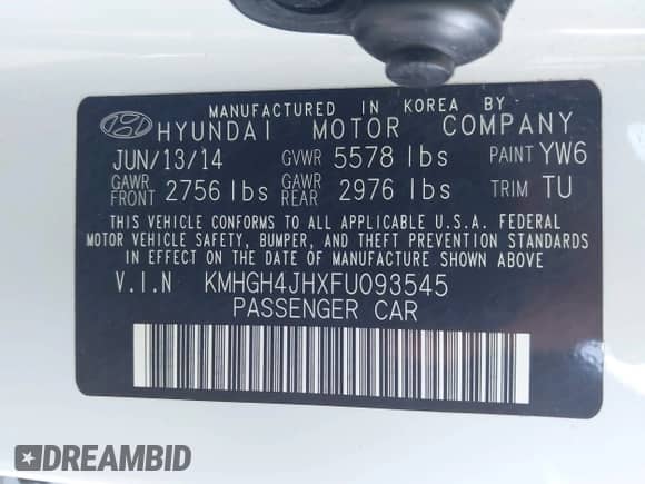 2015 Hyundai Equus Signature z VIN KMHGH4JHXFU093545, wystawiony jako IAAI lot #42572274 z przebiegiem 67 295 mil mil oraz . Historia ofert i sprzedaży dostępna na DreamBid. Obrazek 9.