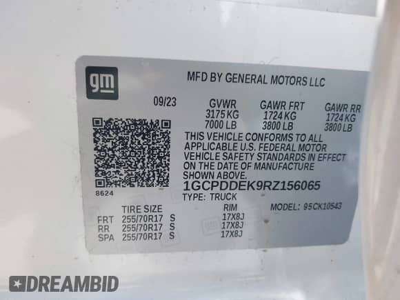 2024 Chevrolet Silverado 1500 LT z VIN 1GCPDDEK9RZ156065, wystawiony jako IAAI lot #42589120 z przebiegiem 11 299 mil mil oraz . Historia ofert i sprzedaży dostępna na DreamBid. Obrazek 9.